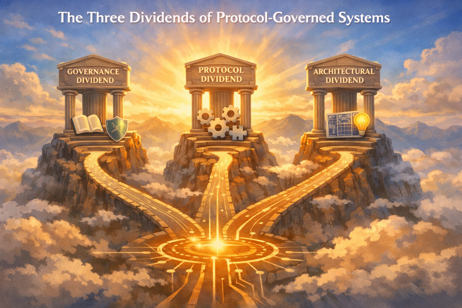 The Three Dividends of Protocol-Governed Systems
